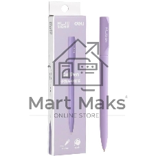 Ручка гелевая Deli Nusign NS552VIOLET фиолетовый, d=0.5мм, черные чернила, автоматическая