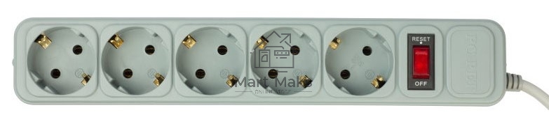Сетевой фильтр PC Pet AP01006-5-GR 5м (5 розеток) серый