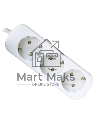 Удлинитель Defender E350 белый 5.0 м, 3 розетки 