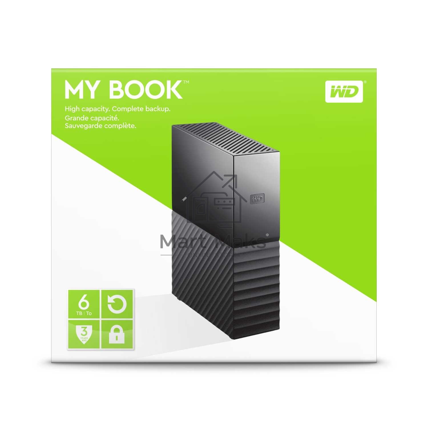 Внешний жёсткий диск Western Digital My Book (New) WDBBGB0060HBK-EESN 6ТБ 3,5