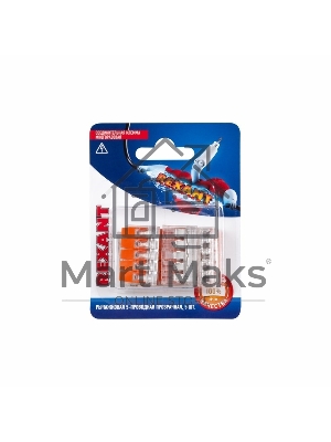 Соединительная компактная рычажковая клемма Rexant 5-проводная, прозрачная (0,14-4 мм²) 5 шт.