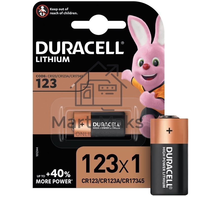 Литиевая батарейка Duracell CR123 ULTRA/High power Lithium (1шт. в уп-ке)