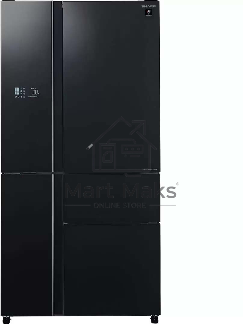 Холодильник Sharp SJWX99ABK серный трехкамерный морозилка снизу 423/179л