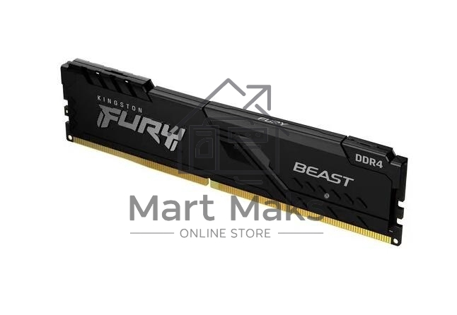 Оперативная память Kingston Fury Beast, DDR4, 32Gb (1x32GB), 3600MHz, CL18, DIMM, с радиатором, черный