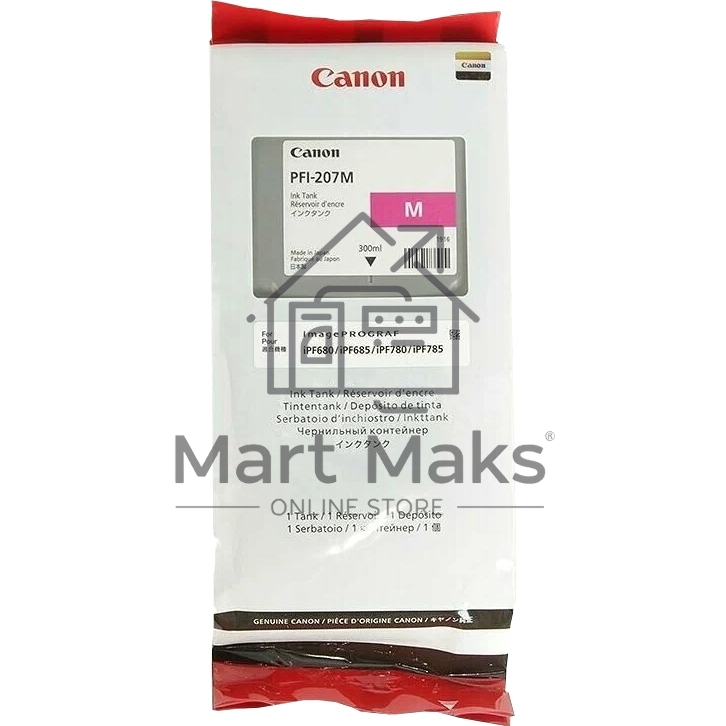 Картридж струйный Canon PFI-207 M пурпурный для для iPF680/685/780/785 300ml (8791B001)