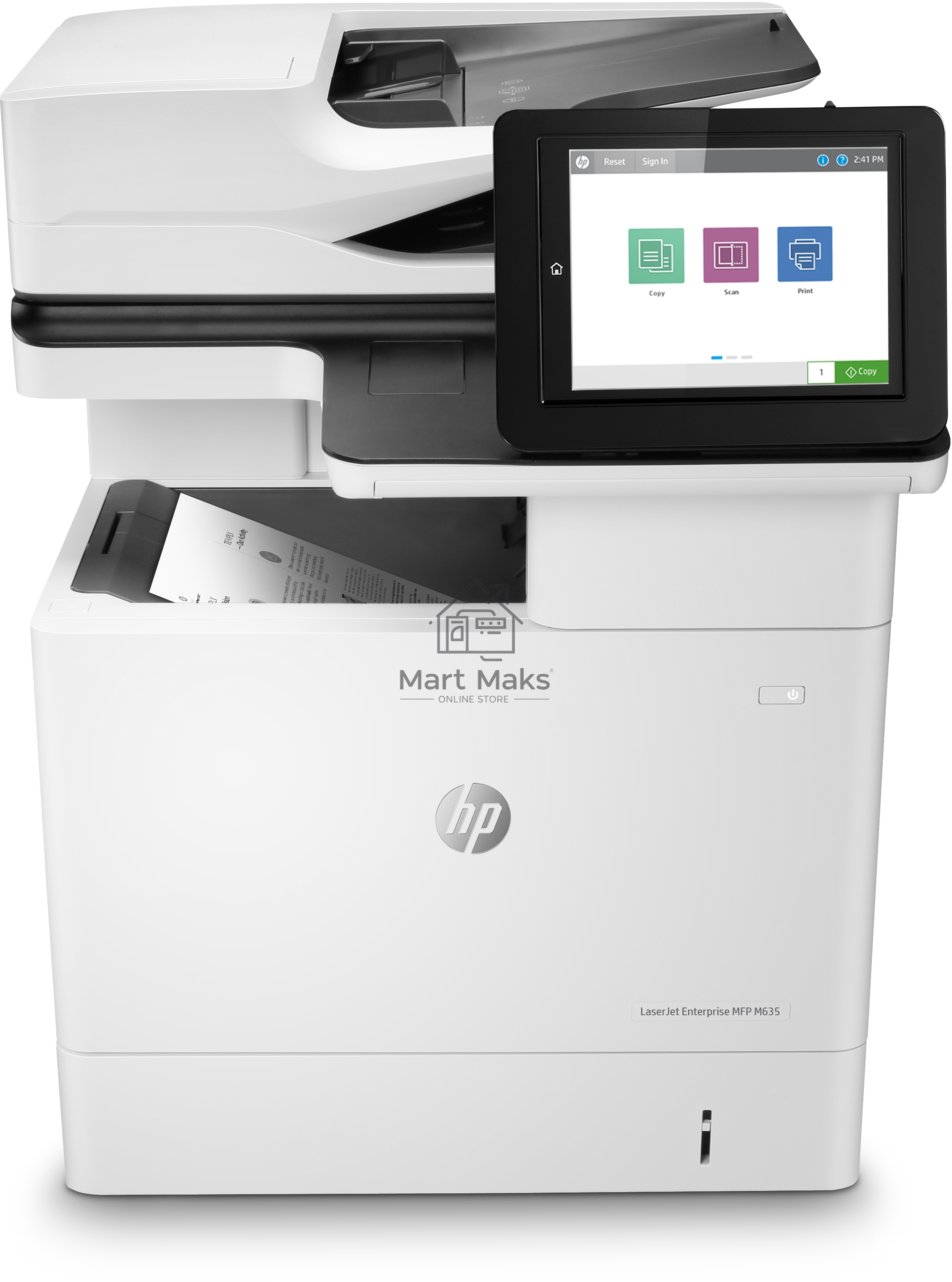 МФУ HP LaserJet Enterprise MFP M635h (A4, принтер/копир/сканер, 1200dpi, 61ppm, 1.5Gb+HDD500Gb, DADF150, Duplex, Lan, USB) (7PS97A)