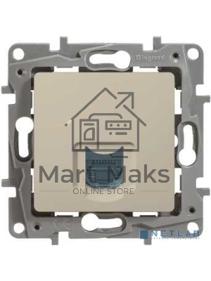 Розетка RJ45 кат. 5 UTP, сл. кость ETIKA