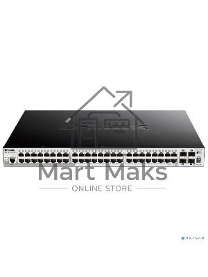 Коммутатор управляемый стекируемый D-Link DGS-1510-52XMP/A1A PROJ SmartPro уровня 2+ с 48 портами 10/100/1000Base-T и 4 портами 10GBase-X SFP