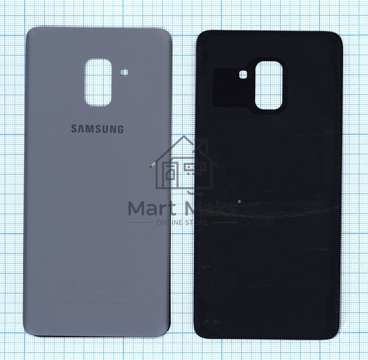 Задняя крышка для Samsung A730F Galaxy A8 Plus (2018) серебристая