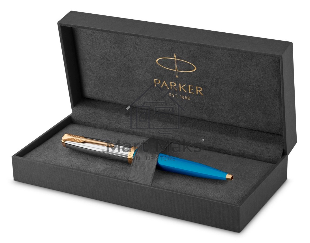 Ручка шариковая Parker 51 Premium (CW2169080) Turquoise GT M, черные чернила, подарочная коробка