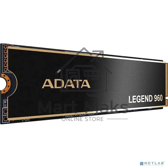 Накопитель SSD ADATA LEGEND 960, 1Tb, PCIe 4.0 x4, M.2 2280, NVMe, R/W 7400/6000, с радиатором