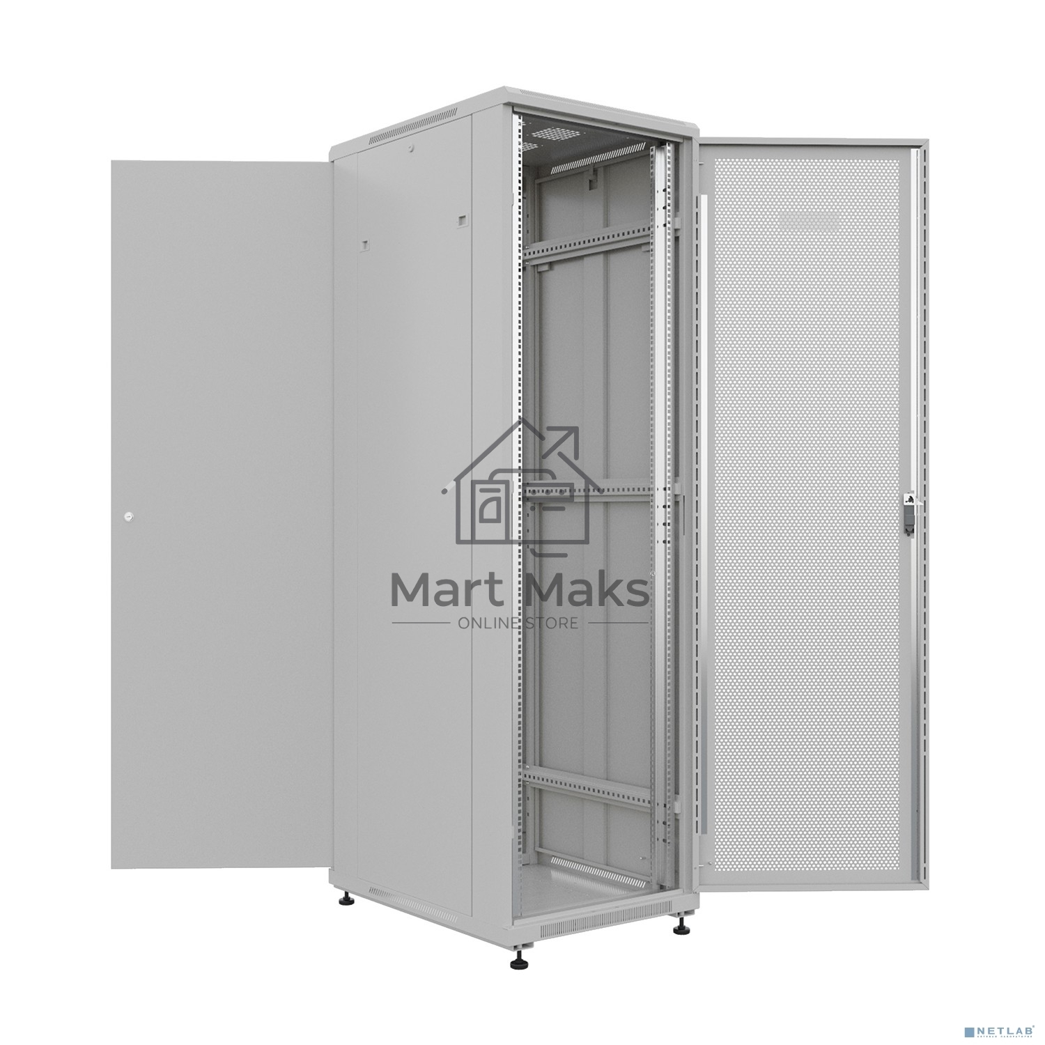 Шкаф серверный NTSS Премиум (NTSS-R22U6080PD) напольный 22U 600x800 мм пер. дв. перфор. металл 900 кг серый 710 мм 54 кг 1102 мм IP20 сталь