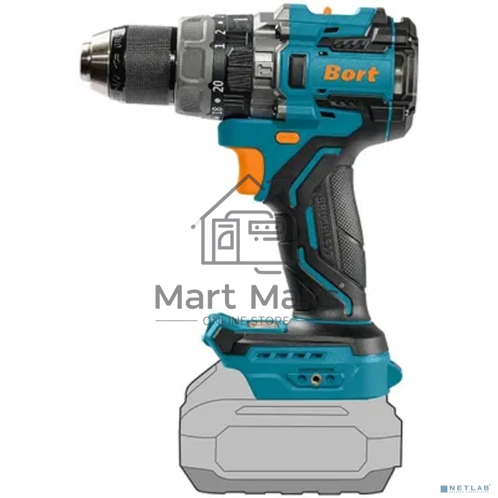 Дрель-шуруповерт Bort BAB-21X, Аккумуляторная, 18В, Без АКБ и ЗУ, Ударная