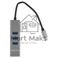 Переходник Telecom USB 3.1 Type-C -->RJ-45 1000Mbps +3 USB3.0, Aluminum Shell, 0.2м Telecom TA311C