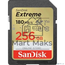 Флеш карта SD 256Gb SanDisk SDXC Class 10 V30 UHS-I U3 Extreme, 180MB/s