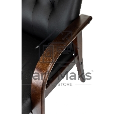 Кресло офисное Бюрократ T-9928WALNUT-CF черный, кожа, на ножках, дерево