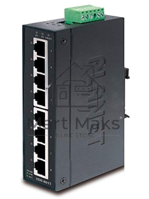 Коммутатор ISW-801T для монтажа в DIN рейку IP30 Slim Type 8-Port Industrial Fast Ethernet Switch (-40 to 75 degree C)