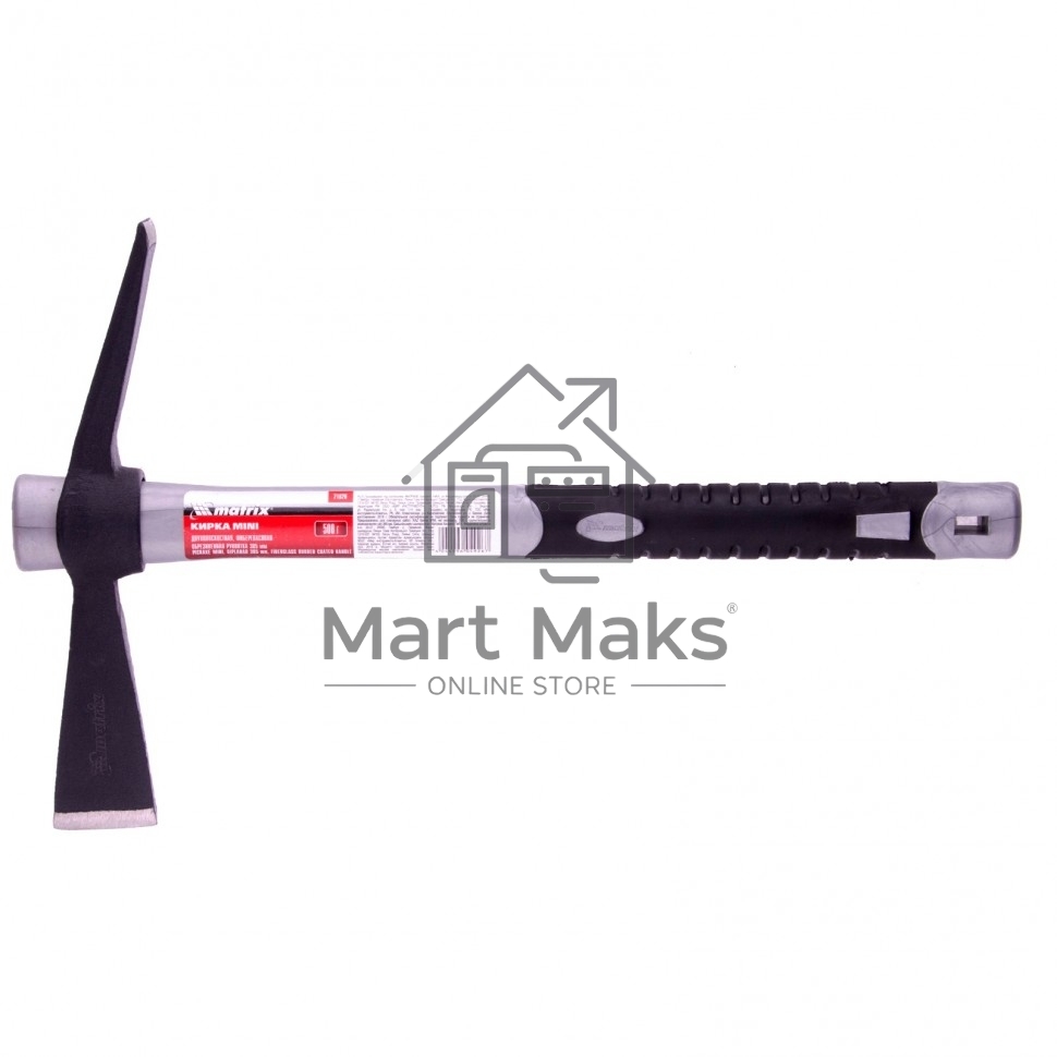 Кирка MATRIX 21826 mini двухплоскостная 500 г фибергласовая обрезиненная рукоятка 385мм