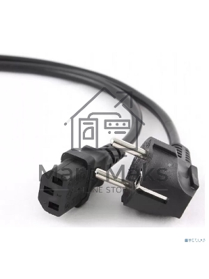 Кабель питания Cablexpert Schuko-C13, 3х0.5мм2, 6А, с заземлением, 1.8м, черный, без инд.уп., 500 шт [PC-186-1-2]