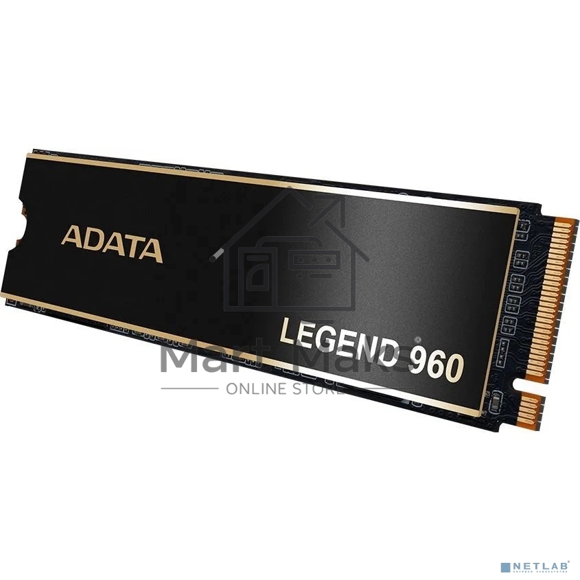 Накопитель SSD ADATA LEGEND 960, 1Tb, PCIe 4.0 x4, M.2 2280, NVMe, R/W 7400/6000, с радиатором