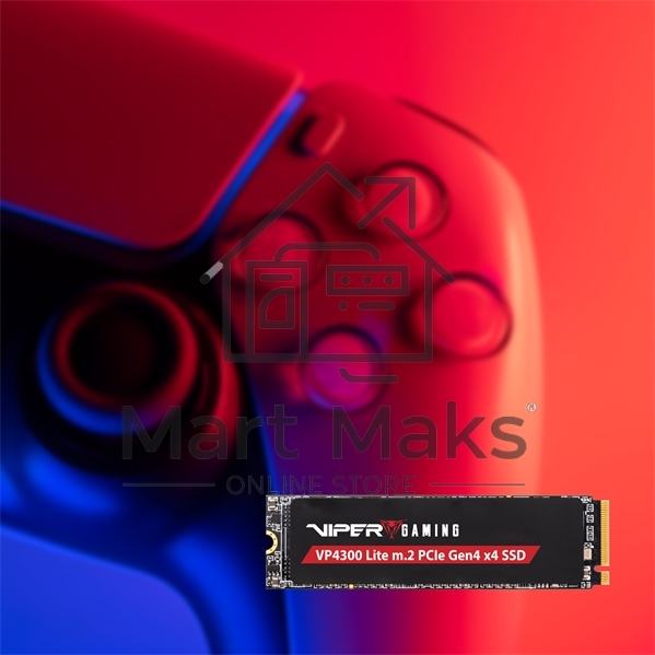 Накопитель SSD Patriot Viper VP4300 Lite, 500GB, PCIe 4.0 x4, M.2 2280, NVMe, R/W 7000/4000, с радиатором