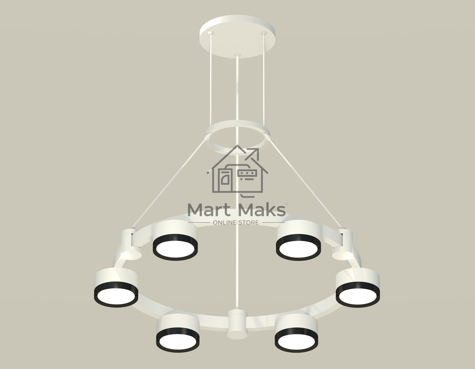 Светильник Ambrella light XR92031101/6 SWH/PBK белый песок/черный полированный GX53 (A9203, C9231, N8113)