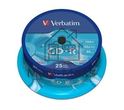 Диск CD-R Verbatim 700Mb 52x Cake Box (25шт) (43432)