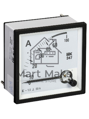 Амперметр Э47 72х72мм 50А кл. точн. 1.5 ИЭК IPA10-6-0050-E