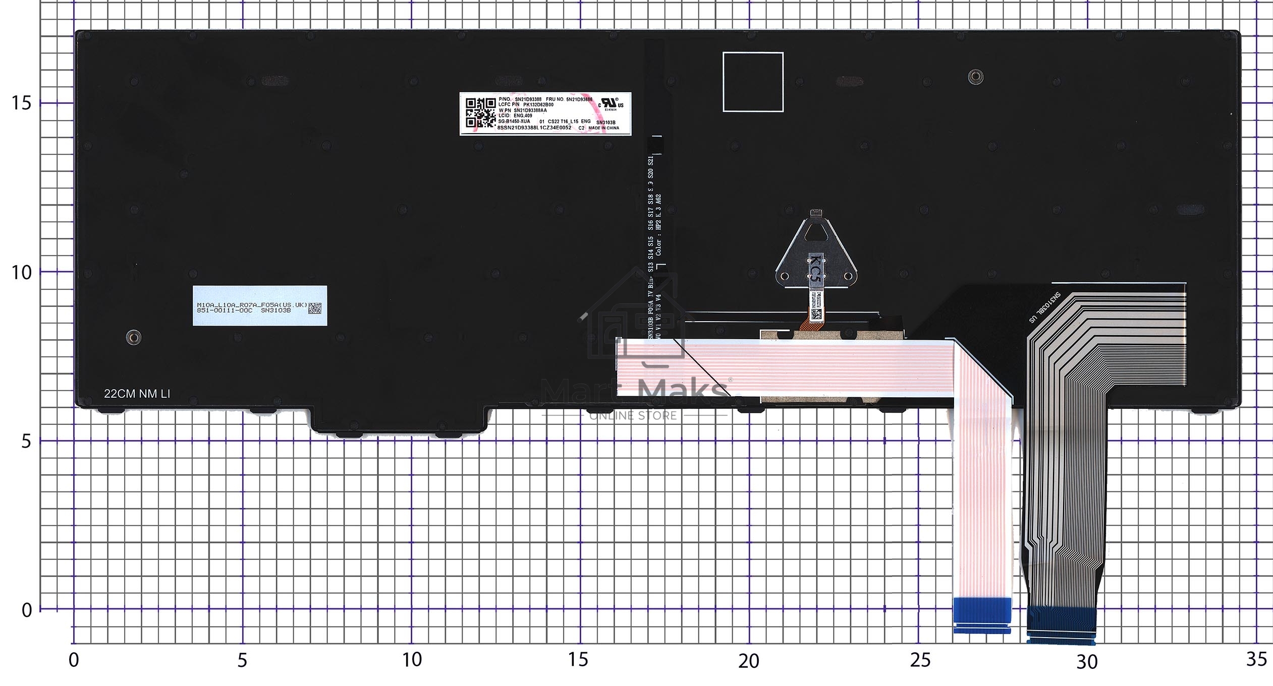 Клавиатура для ноутбука Lenovo Thinkpad P16s T16 gen1 черная