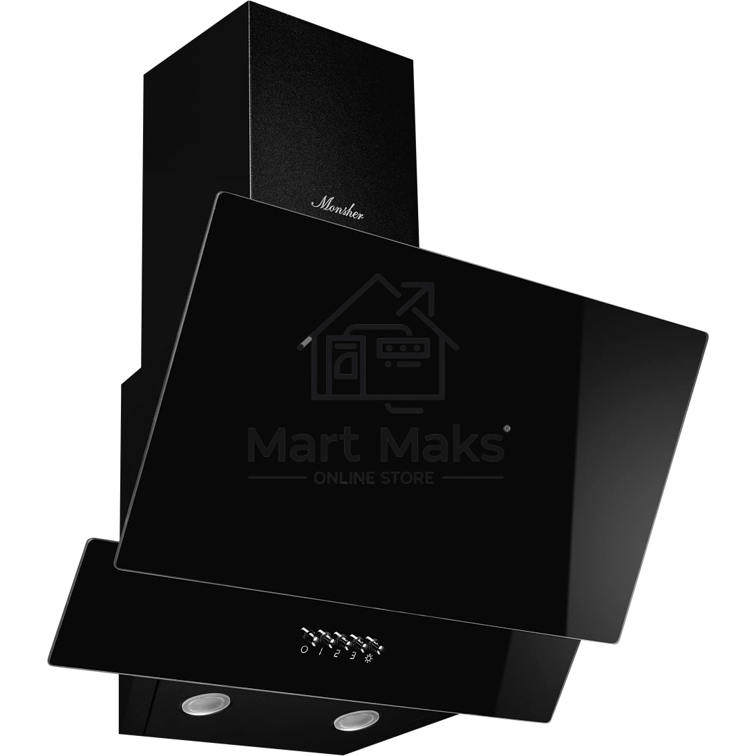 Вытяжка наклонная Monsher ROUEN 50 Noir Verre черный, 50 см, 700 куб. м/ч, 53 дБ
