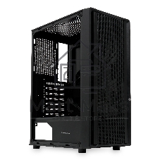 Компьютерный корпус без блока питания HSPD M530, Mesh Mid Tower, Black, TG, 0.4 SPCC, no fans ATX, mATX, mITX 155/290/200mm 2x2.5