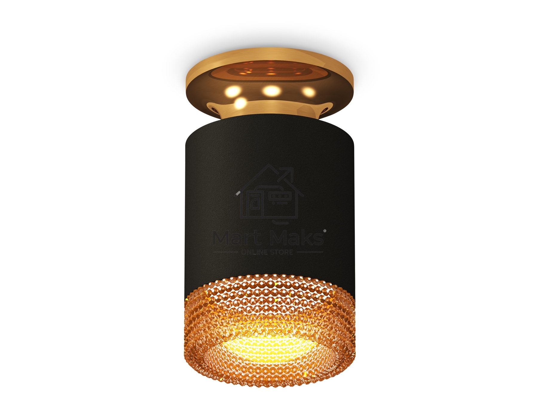 Светильник Ambrella Light XS6302162 SBK/PYG/CF черный песок/золото желтое полированное/кофе MR16 GU5.3 (N6905, C6302, N6154)