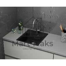 Мойка для кухни BAU Stil Pro 43х49, без выпуска, черный камень