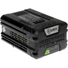 Аккумулятор GreenWorks G82B2, 82V, 2,5 А.ч (2914907) - это литий ионная (Li-ion) батарея, силой тока 2,5 ампер/час и выполненная по самым передовым технологиям. Применяется в линейке всех устройств Greenworks 82V Commercial. Аккумулятор состоит из ячеек производства японской компании LG. Ячейки этого производителя обладают самыми высокими показателями по емкости и выдаваемому напряжению, и относятся к классу A++. Батарея снабжена специальной платой управления, благодаря которой ячейки заряжаются и разряжаются равномерно и одновременно, что значительно продлевает срок жизни аккумулятора (среднее время 7 лет), а также отсутствует эффект потери мощности инструмента при разряде. Для надежной работы аккумулятор снабжен чипом, который защищает его от перезаряда, перегрева и глубокого разряда.Благодаря высокотехнологичным ячейкам, плате управления и защитному чипу, аккумулятор обладает долгим сроком службы - до 2000 циклов заряда-разряда. Корпус - ударопрочный