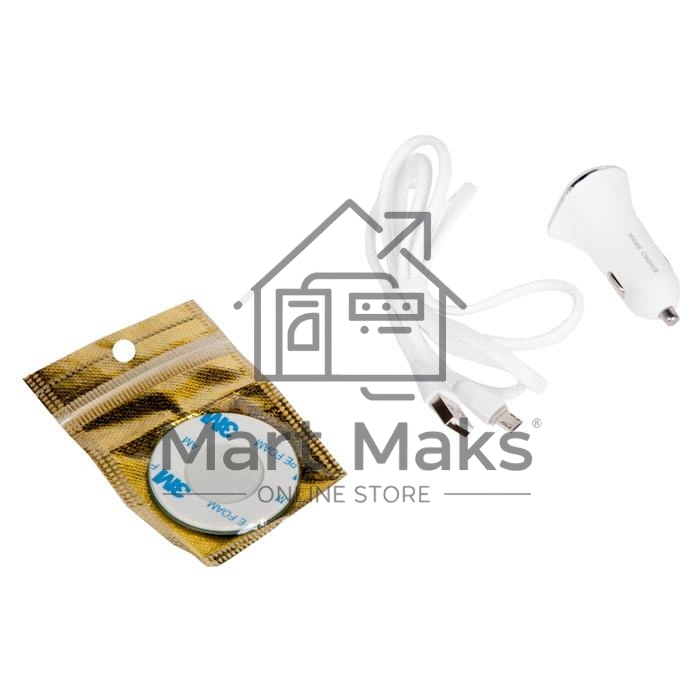 Автомобильная зарядка (от прикуривателя) 2USB 2.4A для micro USB More choice AC22m белый