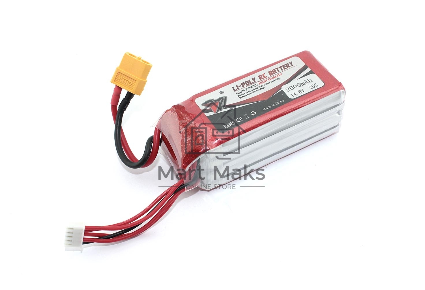 Портативный аккумулятор Li-Pol 14.8V 2000mAh формат 903475 разъем XT60-Plug