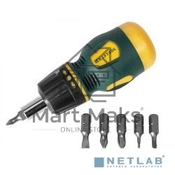 Набор KRAFTOOL 26190-H7 отвертка реверсивная с битами SL3/5/6мм PH1/2/3 7шт