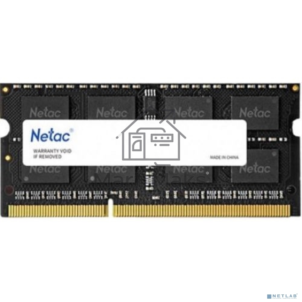 Оперативная память NETAC Basic, DDR3L, 8GB (1x8GB), 1600MHz, CL11, SO-DIMM