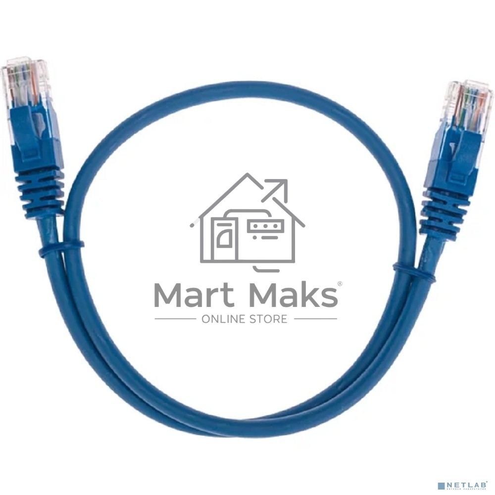 Патч-корд U/UTP, CAT 5e, RJ45-RJ45, 26AWG, ZH нг(А)-HF, синий, 0,5м Rexant