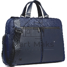 Деловая сумка Piquadro Orion CA6624S136/BLU с отделением для ноутбука синий ткань/натур.кожа