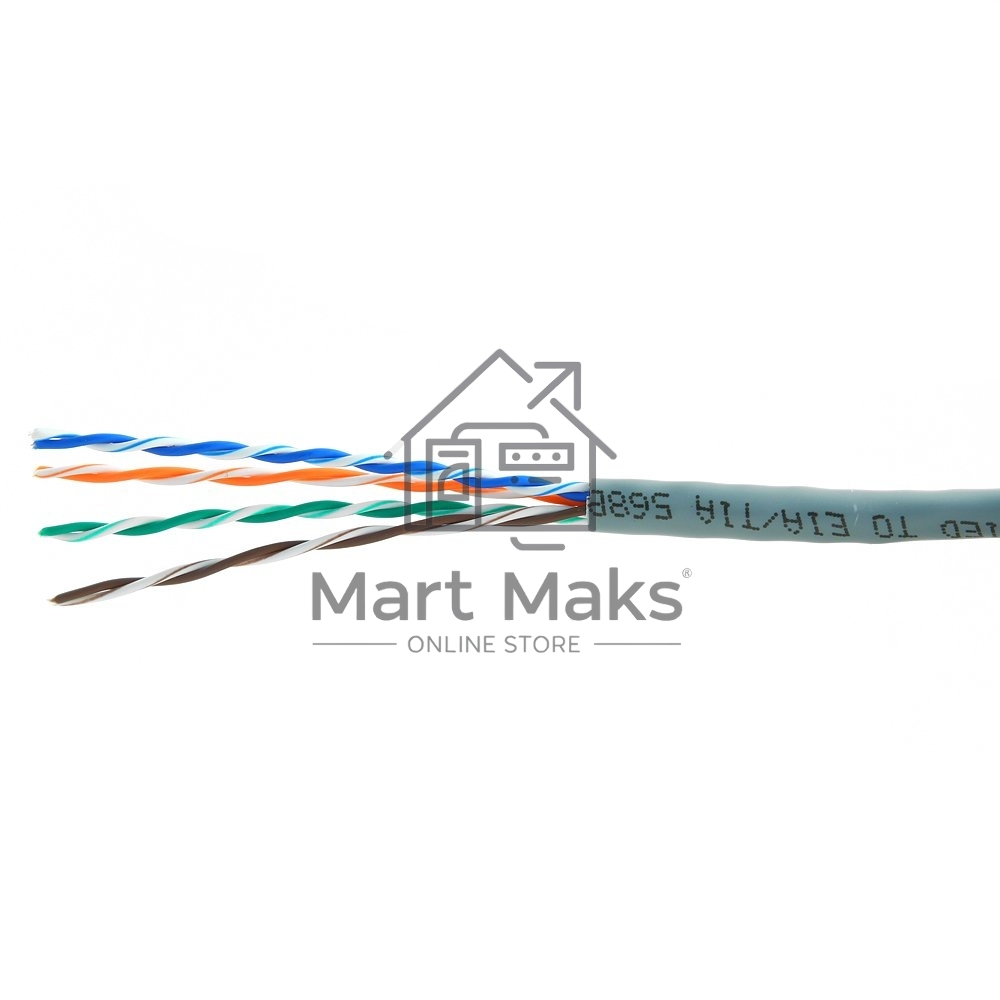 Кабель Cablexpert, UTP5e, 4 пары, 7 *0.18 мм, медь, многож., 305 м, Fluke Test, серый