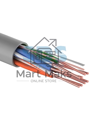 Кабель UTP Rexant 4PR 24AWG, CU (медь), CAT5e, 100 МГц, PVC, серый, бухта 25 м