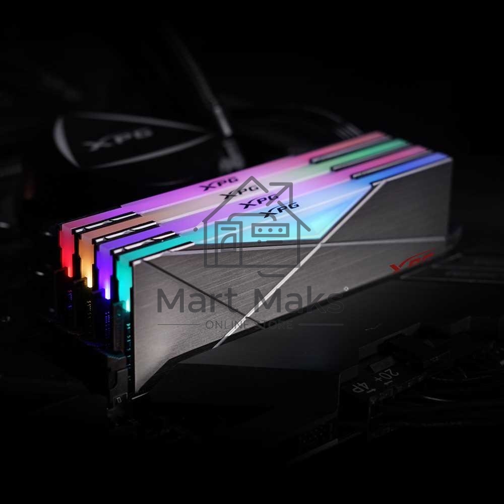 Оперативная память XPG Spectrix D50 RGB, 32GB (2x16GB), DDR4, 3600MHz, CL18, UDIMM, RGB, с радиатором, серый