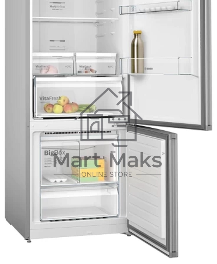 Холодильник Bosch KGN55VL21U нержавеющая сталь двухкамерный 400/105л морозилка снизу