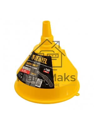 Воронка пластиковая Denzel 160 мм с металлическим ситом, непроливайкой и гибким наконечником