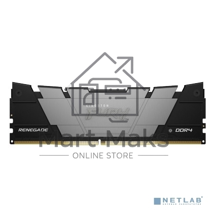 Оперативная память Kingston Fury Renegade, DDR4, 16GB (2x8GB), 3200MHz, CL16, DIMM, с радиатором, серый/черный