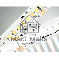 Светодиодная лента Ambrella light GS4151 2835 240Led/ 18W m/ 24V IP20 CCT 3000-6500K/5000*10*1.2mm (3 конт.)