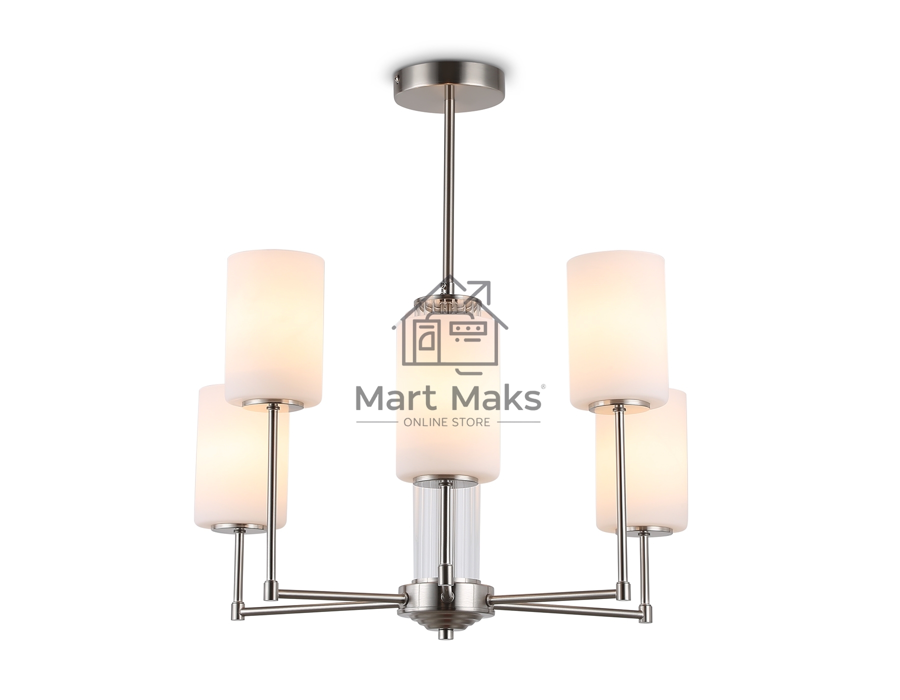 Люстра Ambrella light LH56211/6 SN/FR никель/белый матовый E27/6 max 60W D600*600