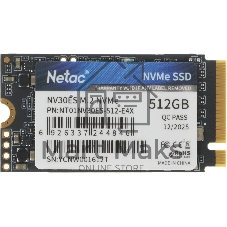 Твердотельный накопитель SSD M.2 2242 Netac 512Gb NV30ES Series NT01NV30ES-512-E4X (PCI-E 3x4, up to 3200/2400MBs, 3D NAND, 300TBW, NVMe, 22х42mm)