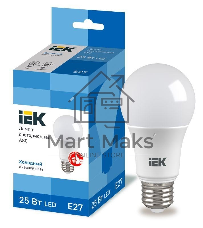 Лампа cветодиодная LED A80 шар 25Вт 230В 6500К E27 IEK LLE-A80-25-230-65-E27